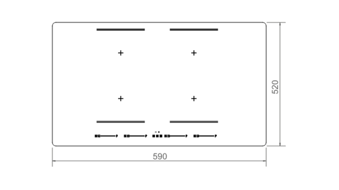 60cm induction hob, 4 cooking zones, 2 multizone | Bertazzoni